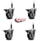 Service Caster 4'' Maroon Poly Swivel 3/4'' Expanding Stem Caster Set with Brake, 4PK SCC-EX20S414-PPUB-MRN-PLB-34-4 - alternate 4